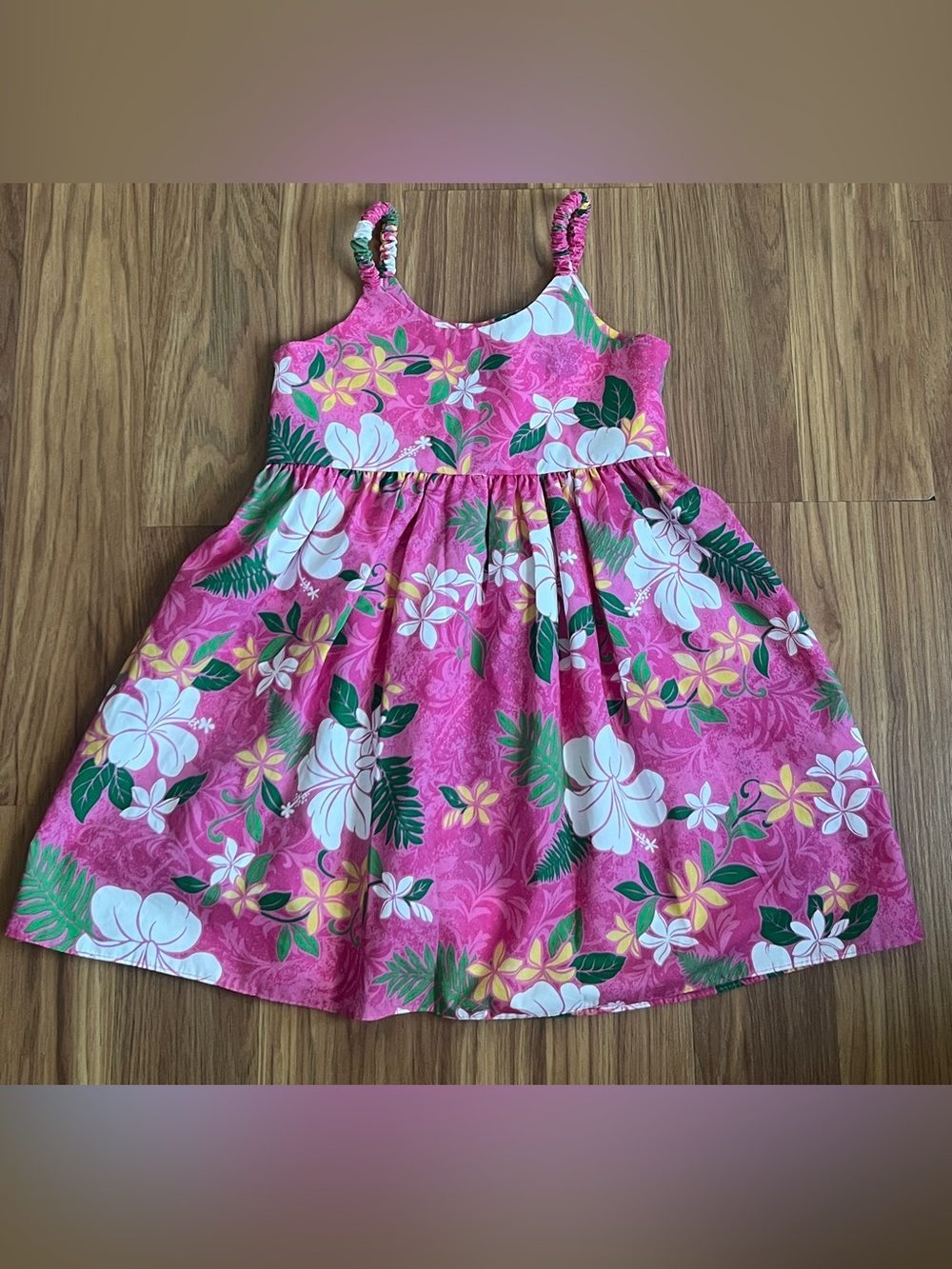 Royal Hawaiian Creations Girls Pink Tropical Dress Size 2XL Fits Toddler 4T 5T